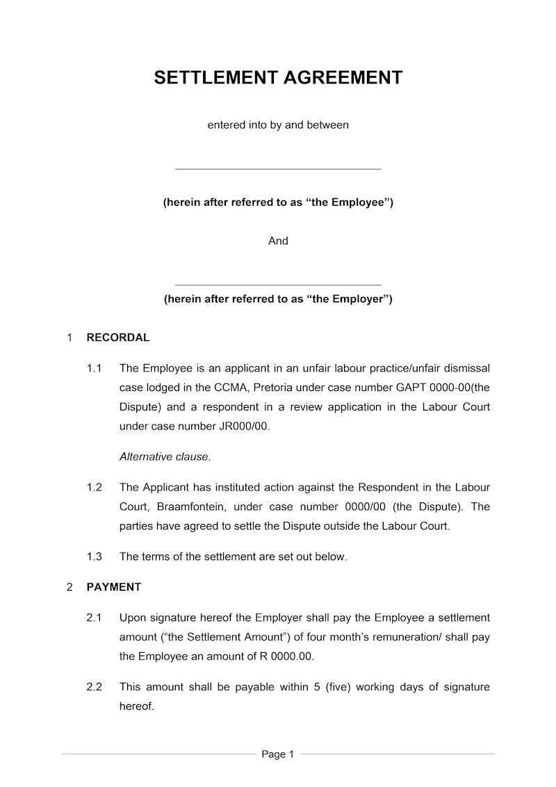 settlement-agreement-short-document-labour-law-south-africa-download